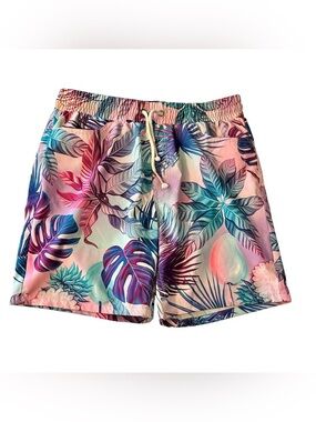 Good Vibes Stretch Board Shorts Mens Size Medium Pink Floral Tropical